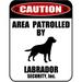 LED Light Up Red Flashing Blinking Attention Grabbing Laminated Dog Sign Caution Area Patrolled by Labrador (Silhouette) Yard Fence Gate