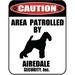 LED Light Up Red Flashing Blinking Attention Grabbing Laminated Dog Sign Caution Area Patrolled by Airedale (Silhouette) Yard Fence Gate