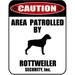 LED Light Up Red Flashing Blinking Attention Grabbing Laminated Dog Sign Caution Area Patrolled by Rottweiler (Silhouette) Yard Fence Gate