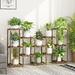Plant Stand Indoor Plant Shelf Outdoor Wood Tiered Plant Rack - A-Square