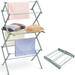 Clothes Drying Rack, Foldable Laundry Drying Rack, 3-Tier Collapsible Clothing Dryer, Mteal Towel Rack