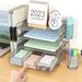 4 Tier Letter Tray Office Desk Organizers - 9.44"D x 13.38"W x 9.05"H