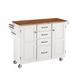 Create-a-Cart White 2 Door Cabinet Kitchen Cart with Oak Top by Home Styles - 17.75"D x 48"W x 35.5"H