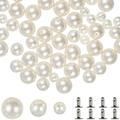 150 Pairs Decor White Pearl Beads Rivets for Leather Faux Pearls Rivets Studs Pearl Rivets Earrings Rivet Abs Bride