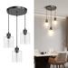 3-Light Pendant Light Fixtures, Black Glass Pendant Lights Kitchen Island, Industrial Hanging Pendant Lighting