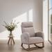 Living Room Comfortable Rocking Chair Living Room Chair with Wood Legs, Gray