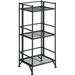 Xtra Storage 3 Tier Folding Metal Shelf Black