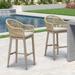 PURPLE LEAF Outdoor Dining Chairs Set of 2 Patio Bar Stools