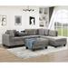 104.5" Modern Sectional Sofa with Storage Ottoman & Reversible Chaise, L-Shape Sectional Couch Set with 2 Pillows & 2 Cup Holder