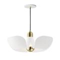 4W 1 Led Pendant-7.5 inches Tall and 17.75 inches Wide-White/Satin Brass Finish Bailey Street Home 93-Bel-5071882