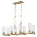 8 Light Linear Chandelier-22.5 inches Tall and 13.5 inches Wide-Aged Brass Finish Bailey Street Home 183-Bel-5048484
