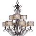 -Nine Light 2-Tier Chandelier in Mediterranean Style-34 inches Wide By 36.5 inches High Bailey Street Home 93-Bel-596545