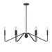 6 Light Linear Pendant-9.38 inches Tall and 36.75 inches Wide-Natural Black Finish Bailey Street Home 170-Bel-5109040