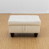 Rectangular Upholstered Ottoman With Storage And Liquid Rod,Tufted Flannel Ottoman Foot Rest For Living Room,Bedroom