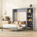 Queen Size Murphy Bed Wall Bed with Shelves for Bedroom