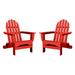 DuroGreen Adirondack Chairs Made With All-Weather Tangentwood Set of 2 Oversized High End Classic Patio Furniture for Porch Lawn Deck or Fire Pit No Maintenance USA Made Bright Red
