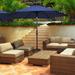 Costway 9 FT Patio Solar Umbrella LED Patio Market Steel Tilt with Crank Outdoor Navy