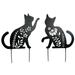 Ganz Cat Silhouette Stakes - Two Cat Stakes 12.5 Inch Metal - Yard Decor Kitty CB183046