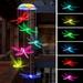 Solar Dragonfly Wind Chimes Color Changing Solar Wind Chimes for Outside Waterproof Solar Powered Wind Chime Outdoor Solar Light LED Multi-Color Light Cover Gift for Christmas Garden Decor