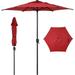 Abba Patio 11ft Outdoor Market Patio Umbrella w/ Push Button Tilt and Crank 6 Ribs-Dark Red