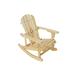 Adirondack Rocking Chair Solid Wood Chairs Finish Outdoor Furniture for Patio Backyard Garden - Natual