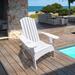 Outdoor or indoor Wood Adirondack chair with an hole to hold umbrella on the arm white