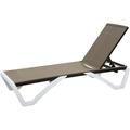 Adjustable Chaise Lounge Aluminum Outdoor Patio Lounge Chair All Weather Five-Position Recliner Chair for Patio Pool Beach Yard (Brown Wicker 1 Lounge Chair)