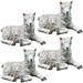 4 Pcs Decor Ornament Miniature Sheep Figurines Elephant for Women Garden Supply Micro Landscape Sheep Succulents White Resin