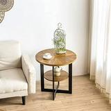 HOOMHIBIU End Tables Living Room Small End Tables for Small Spaces Round Solid Natural Oak Wood End Table Suit for Farmhouse Outdoor and Bedroom 25x25x24 in