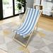 Stripe Beach Chair - Folding Chaise Lounge for Relaxation - Durable Solid Wood Construction - Suitable for Beach Garden or Poolside Relaxation