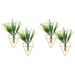 4 Pcs Simulation Grass Ornaments with Iron Plant Pot Wall Mounted Fake Bonsai Decor