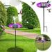 PATLOLLAV Bird Bath for Outdoors Glass Bird Feeder for Outside Bird Water Bowl Ground Small Hummingbirds Birdbath Stand up Bird Baths Purple Flower Pattern with Metal Stake for Garden Decor