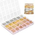 NewSoul 3820PCS Gold Spacer Beads Set Assorted Round Star Gold Beads with 6 Styles 4 Colors for Bracelet Jewelry Making(Gold Sliver Rose Gold KC Gold)