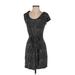Ann Taylor LOFT Casual Dress - Mini Scoop Neck Short sleeves: Black Dresses - Women's Size X-Small