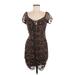 Haute Monde Cocktail Dress - Bodycon: Brown Leopard Print Dresses - Women's Size Medium