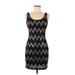 Soprano Casual Dress - Sheath: Black Chevron/Herringbone Dresses - Women's Size Medium