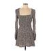 Flynn Skye Casual Dress: Brown Leopard Print Dresses - Women's Size Large