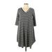J Mode USA Casual Dress: Gray Stripes Dresses - Women's Size Large