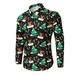 Fashion Men s Autumn Winter Casual Christmas Printed Long Sleeve Top Blouse Shirts