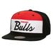 Men's Mitchell & Ness White/Black Chicago Bulls Retro Sport Color Block Script Snapback Hat