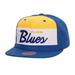 Men's Mitchell & Ness Blue St. Louis Blues Retro Script Colorblock Snapback Hat