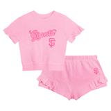 Girls Toddler Fanatics Branded Pink San Francisco Giants Dugout Cute T-Shirt & Shorts Set
