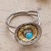 Sky Bloom,'Reconstituted Turquoise Sterling Silver Brass Cocktail Ring'