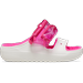 Crocs White / Pink Crush Classic Cozzzy Towel Neon Highlighter Sandal Shoes
