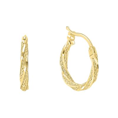 Paar Creolen FIRETTI "Schmuck Geschenk Gold 375 Ohrschmuck Creole", gold (gelbgoldfarben), Ohrringe, Damen, Gelbgold 375 Image