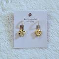 Kate Spade Jewelry | Kate Spade Gold "Legacy Logo" Spade Flower Huggie Hoop Earrings | Color: Gold | Size: Approx Drop 1"