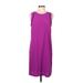Banana Republic Cocktail Dress - Shift Crew Neck Sleeveless: Purple Print Dresses - Women's Size 6
