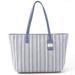 Coach Bags | Coach Legacy Weekend Pvc Zip Top Tote Bag In Ticking Blue & White Stripe | Color: Blue/Tan | Size: Os