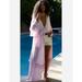Free People Dresses | Free People Paradiso Ruffles Duster Maxi Dress In Sweet Tooth Womens Size L | Color: Pink | Size: L
