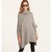 J. Crew Sweaters | J. Crew Relaxed Turtleneck Poncho Sweater Wool Alpaca Oversized Chunky Knit Gray | Color: Gray | Size: S